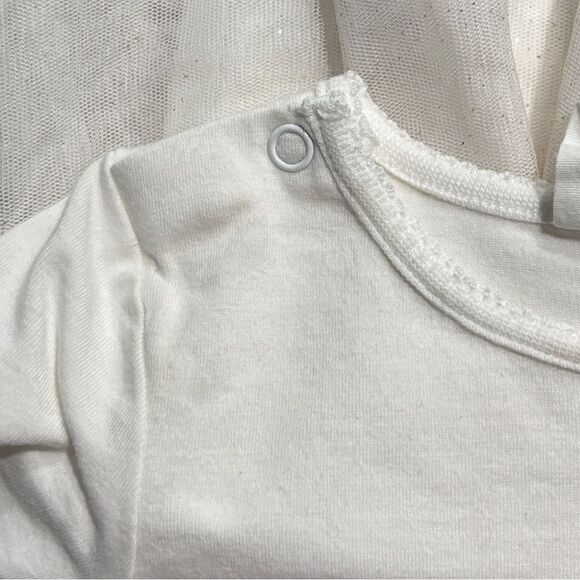 H&M | White Long Sleeve One Piece Tulle Sparkly Infant Baby Girls Dress 4-6M - Picture 8 of 14